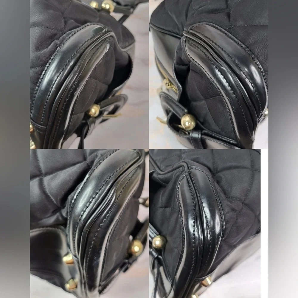 Burberry Quilted Nylon Manor Satchel Bag